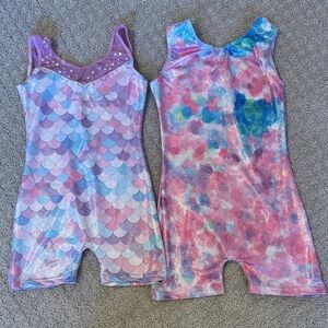Girls' Lavender & Pink Shimmer One-Piece Gymnastics Leotards